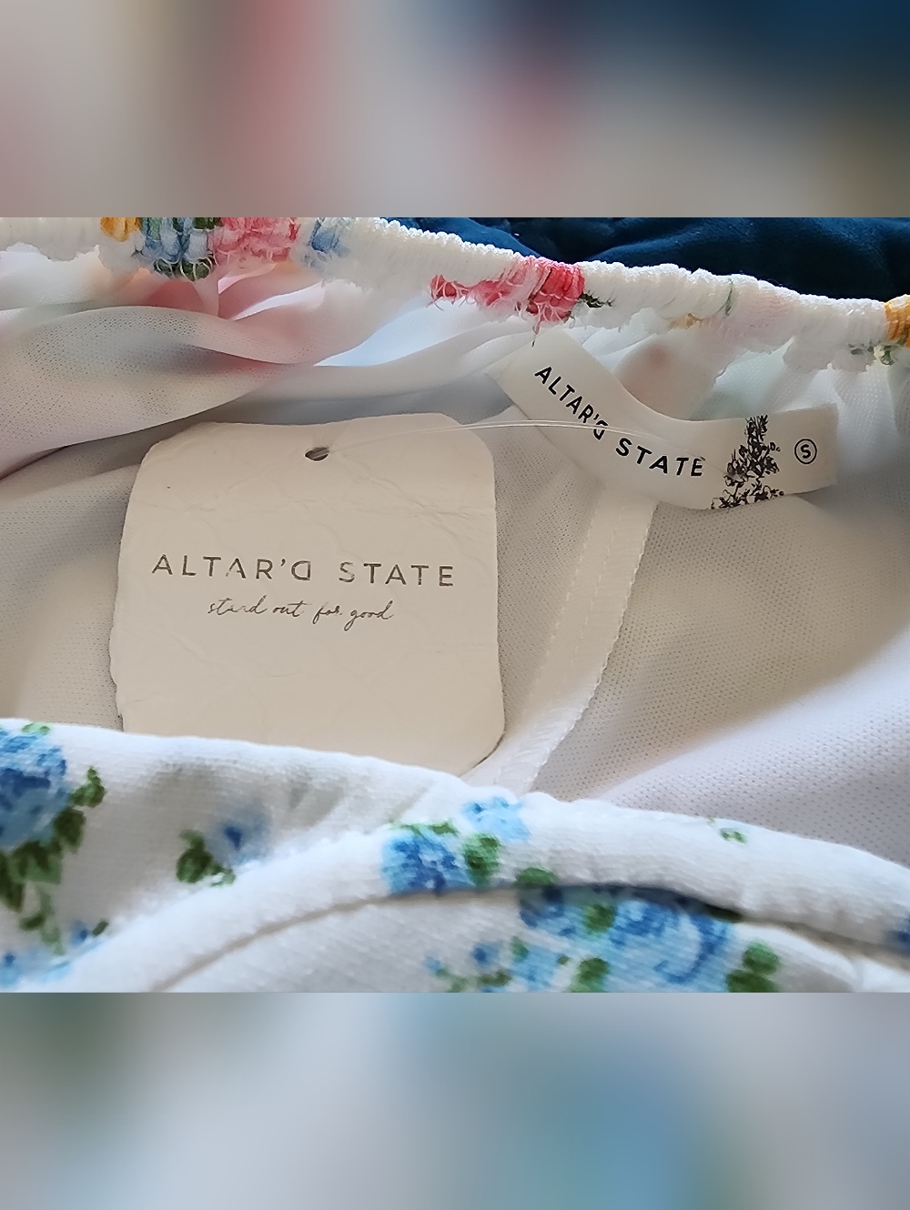Altar'd State White Floral Sundress with Pink, Blue & Yellow Blooms - Picture 5 of 5